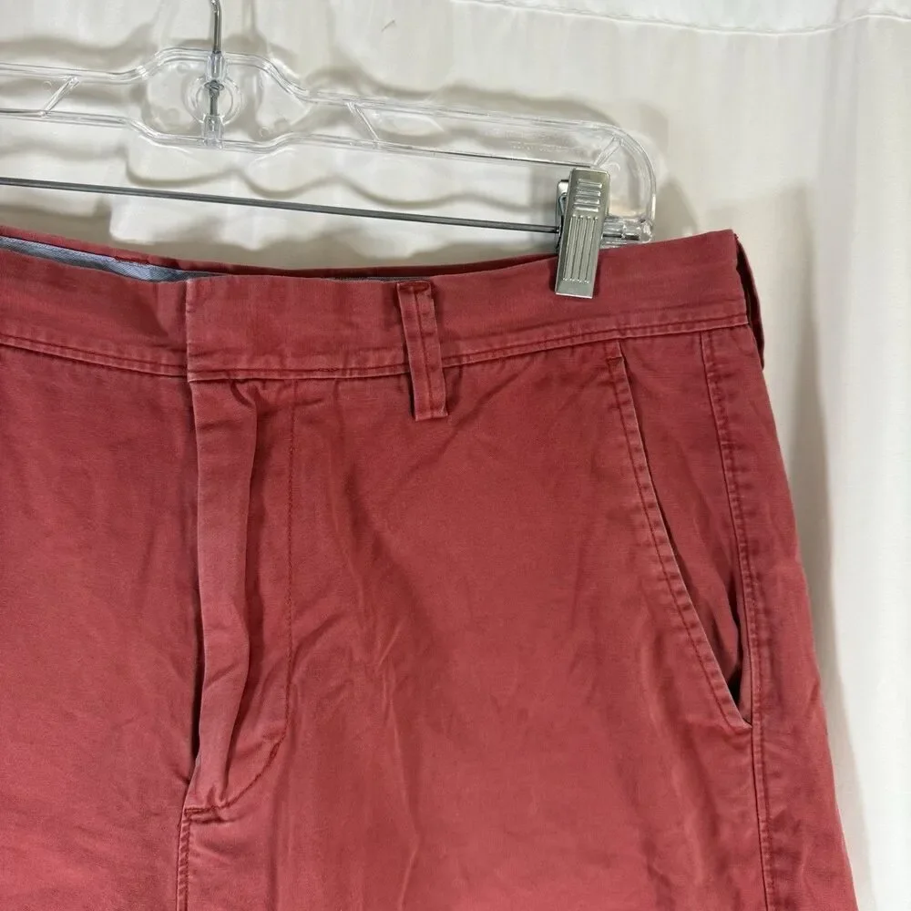 J. Crew Shorts Men's 32 Red Chino Flat Front 10.5